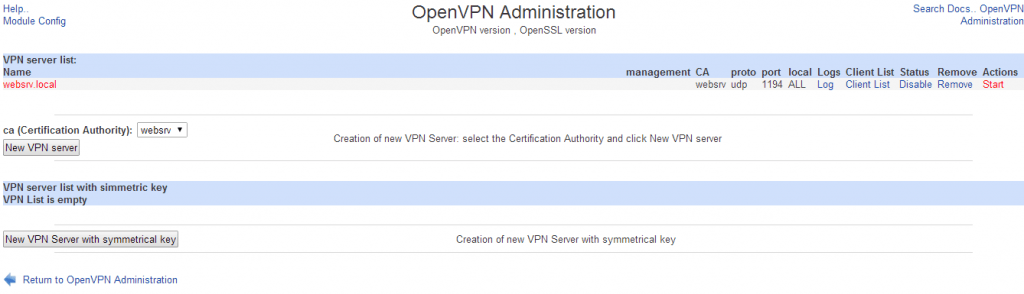 Webmin openvpn admin